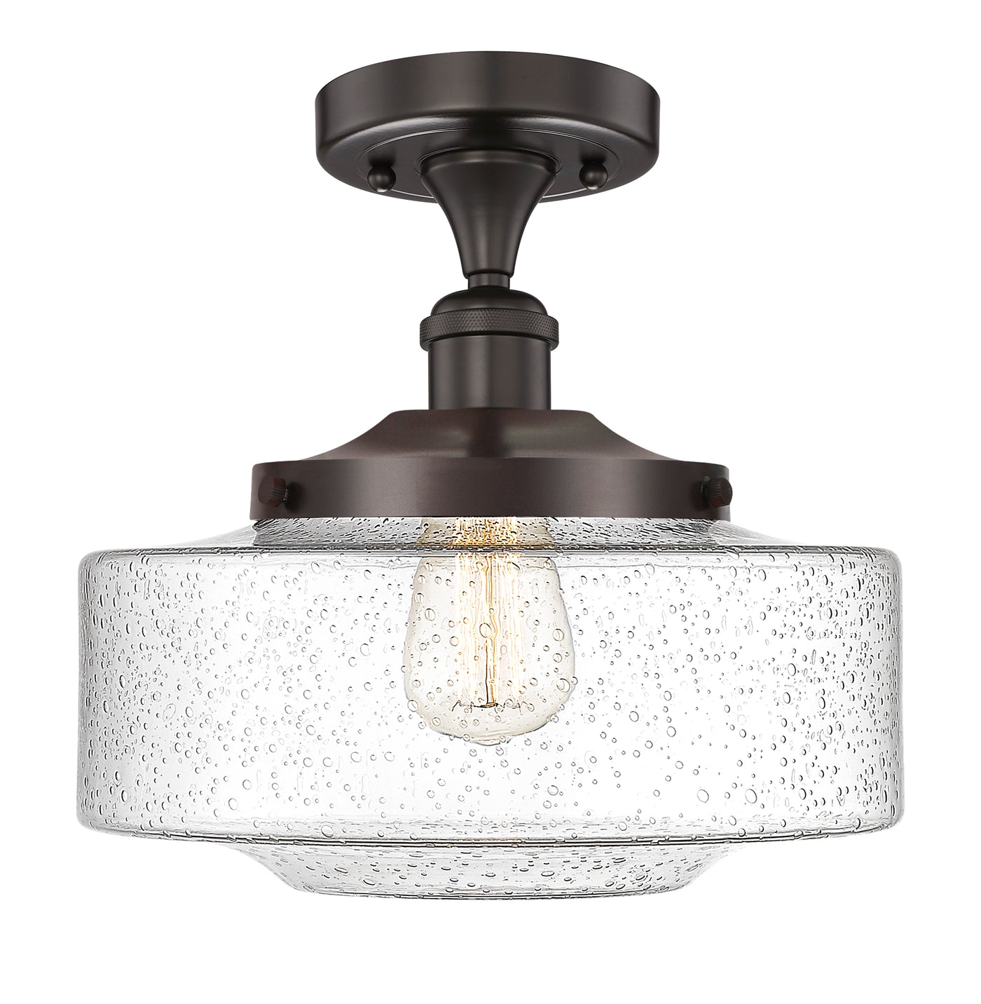 Edison Semi-Flush Mount Brushed Satin Nickel