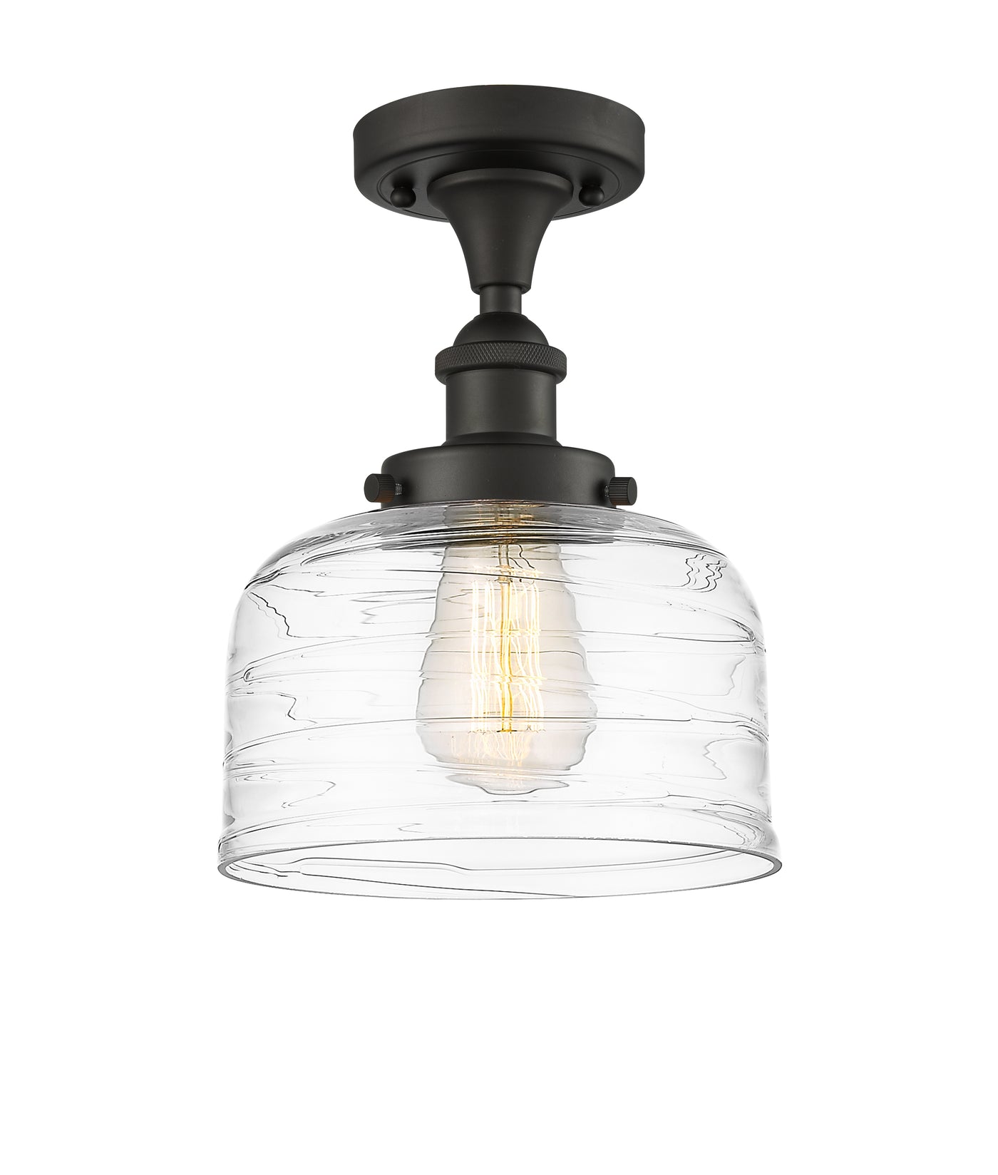 Edison Semi-Flush Mount Brushed Satin Nickel