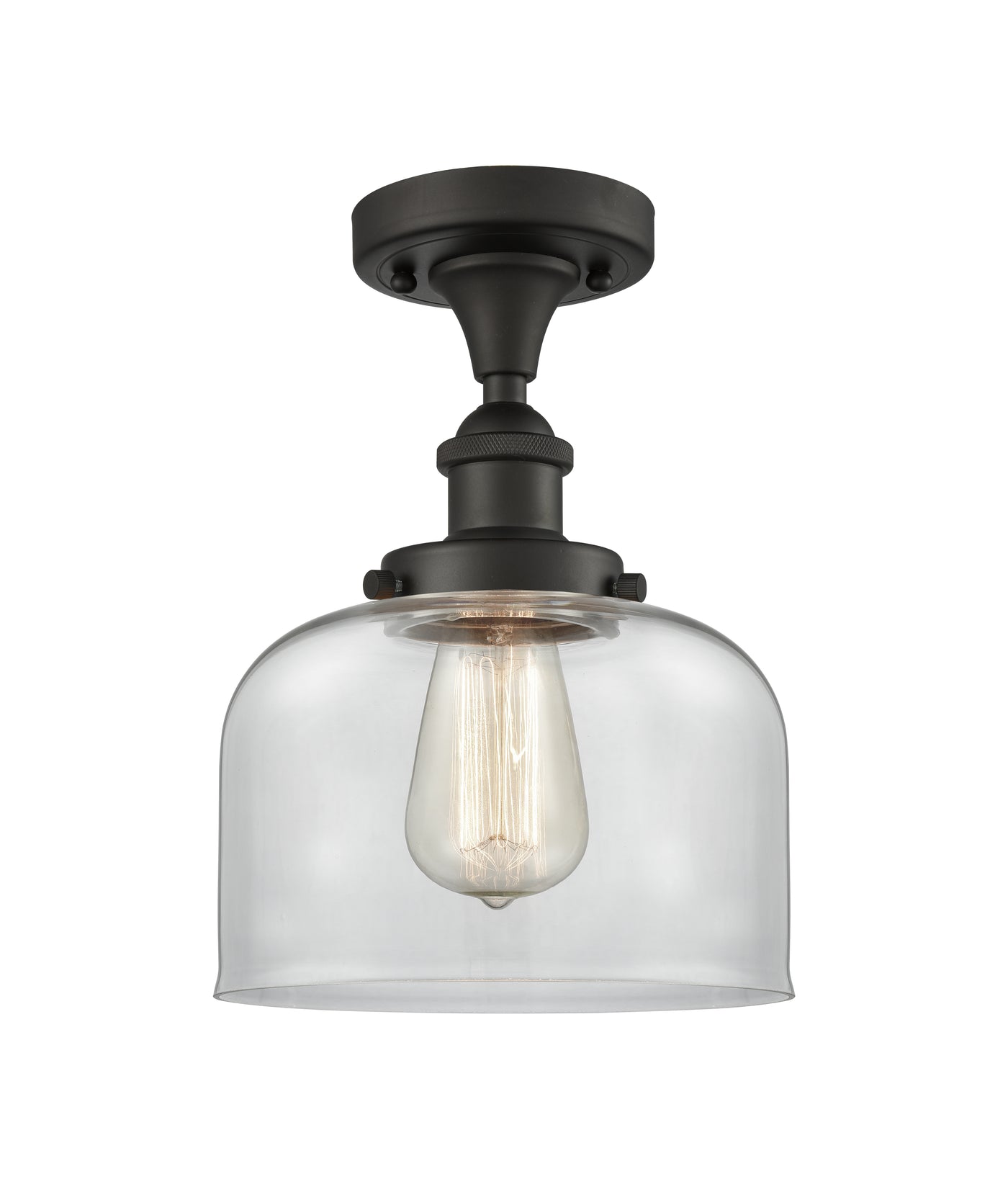 Edison Semi-Flush Mount Brushed Nickel Finish
