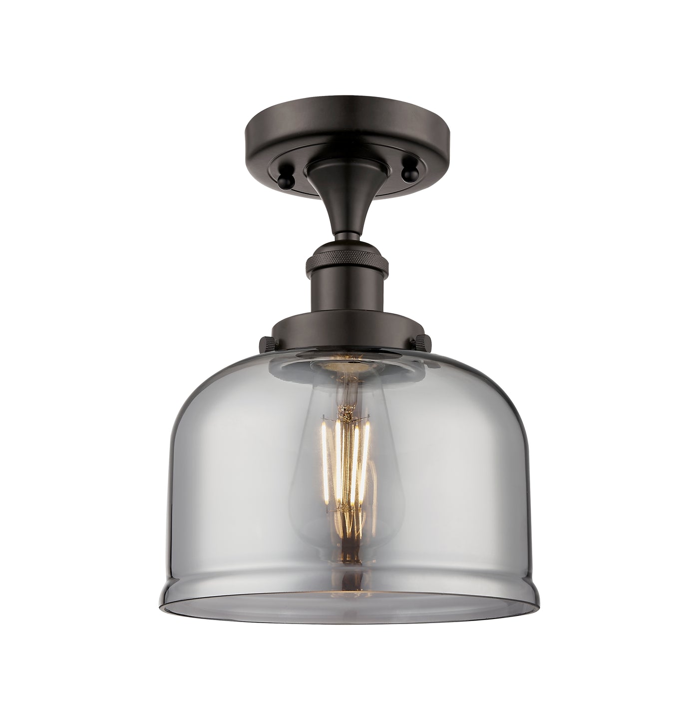 Edison Semi-Flush Mount Brushed Nickel Finish