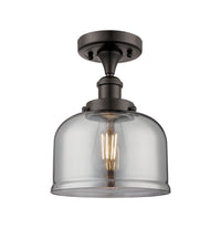 Edison Semi-Flush Mount Brushed Nickel Finish