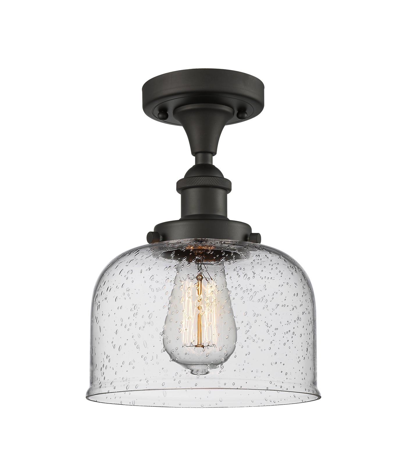 Edison Semi-Flush Mount Brushed Nickel Finish