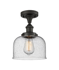 Edison Semi-Flush Mount Brushed Nickel Finish