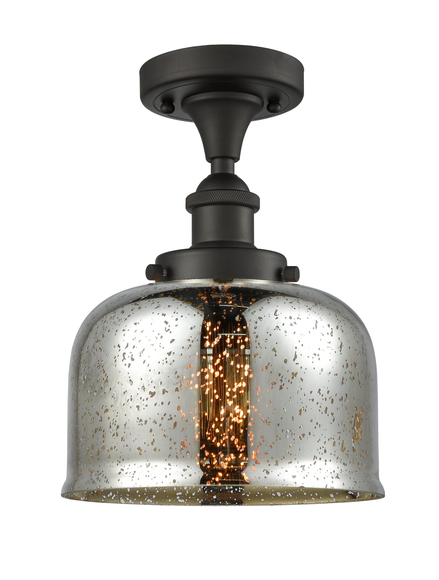 Edison Semi-Flush Mount Brushed Nickel Finish