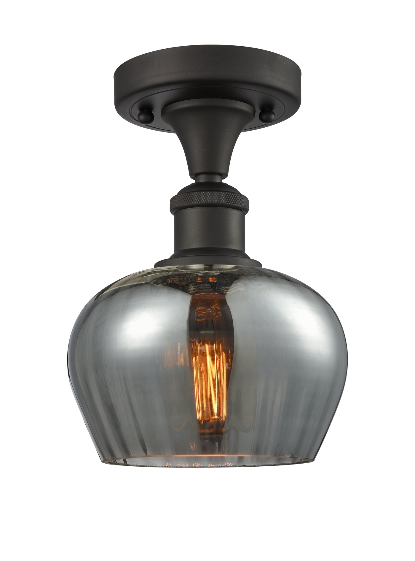 Edison Semi-Flush Mount Brushed Satin Nickel
