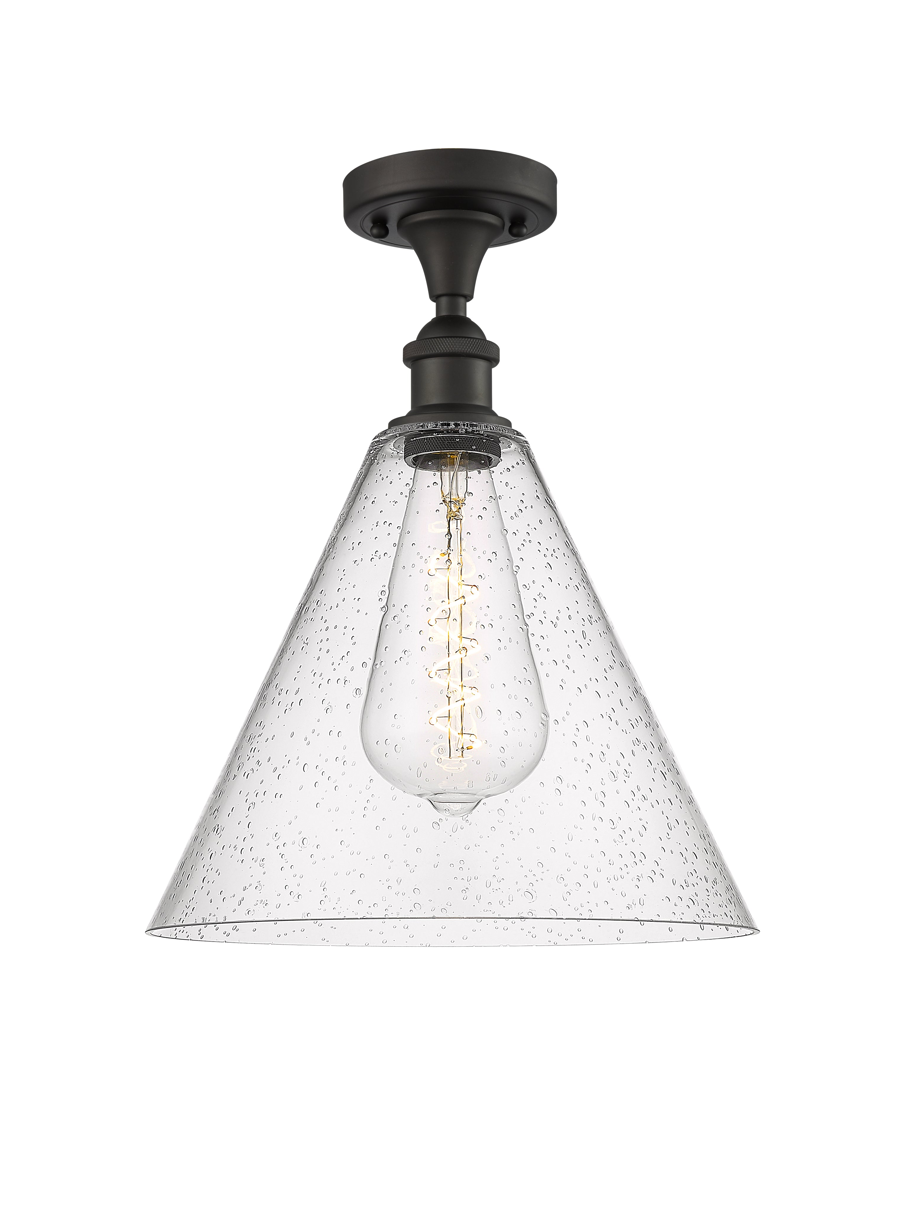 Edison Semi-Flush Mount Brushed Nickel