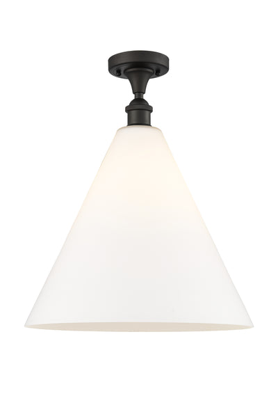 Berkshire Glass 16-Inch 1-Light Semi-Flush Mount 19-Inch High