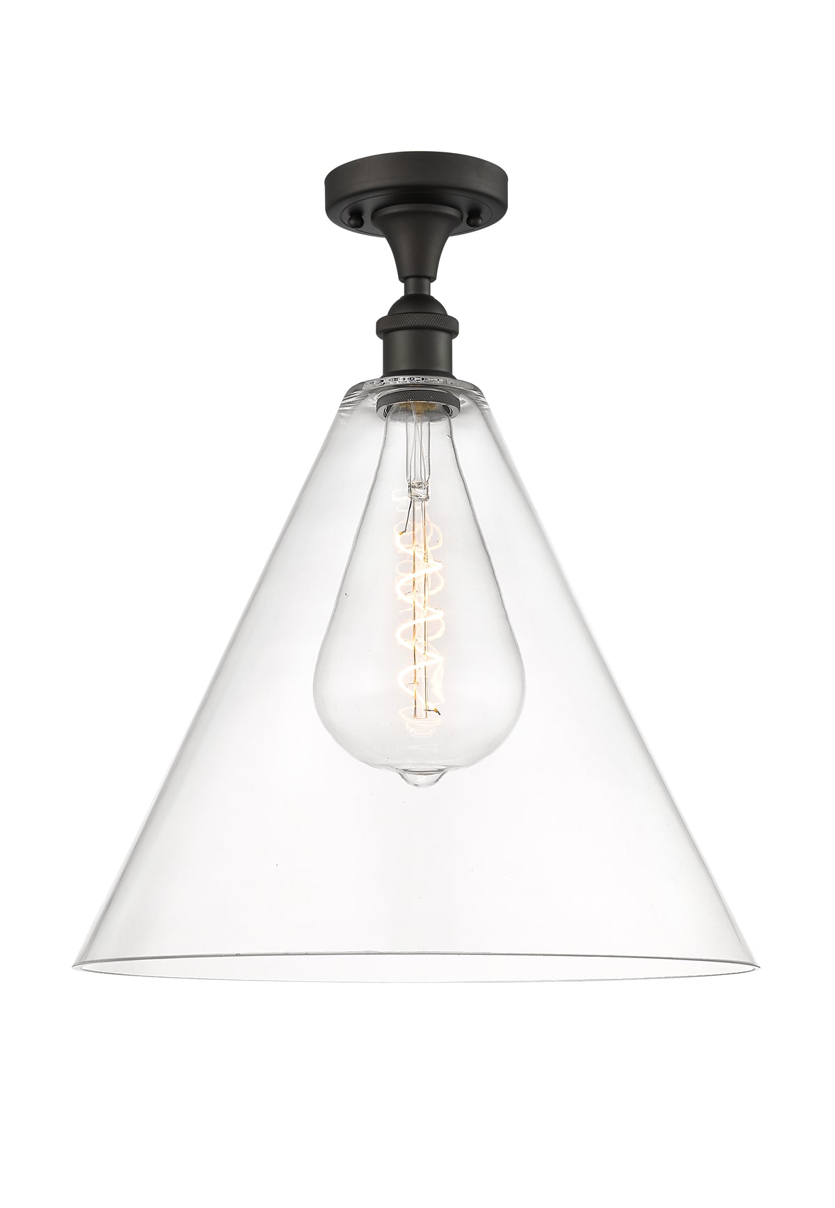 Berkshire Glass 16-Inch 1-Light Semi-Flush Mount 19-Inch High