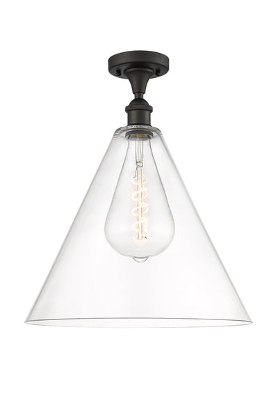 Berkshire Glass 16-Inch 1-Light Semi-Flush Mount 19-Inch High