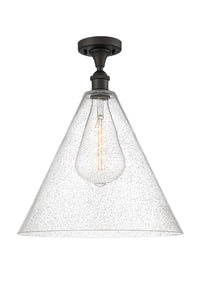 Edison Semi-Flush Mount Brushed Satin Nickel