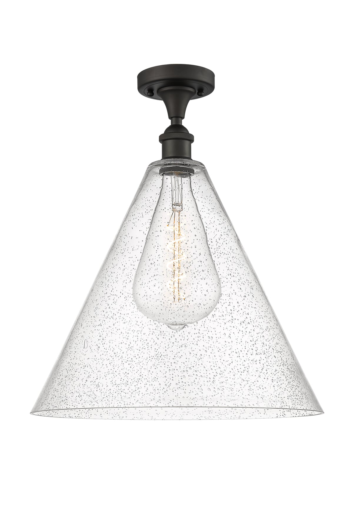 Berkshire Glass 16-Inch 1-Light Semi-Flush Mount 19-Inch High