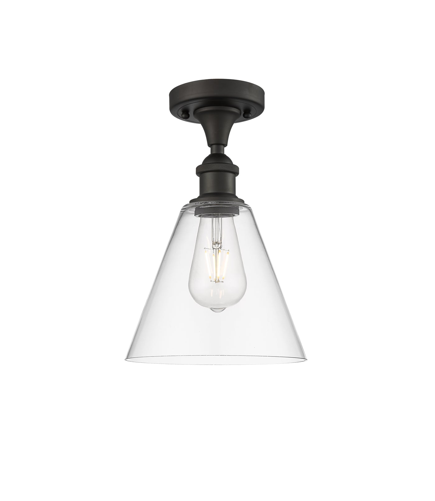 Edison Semi-Flush Mount Brushed Satin Nickel