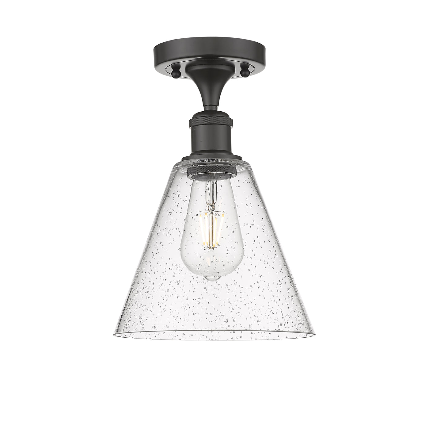 Edison Semi-Flush Mount Brushed Satin Nickel