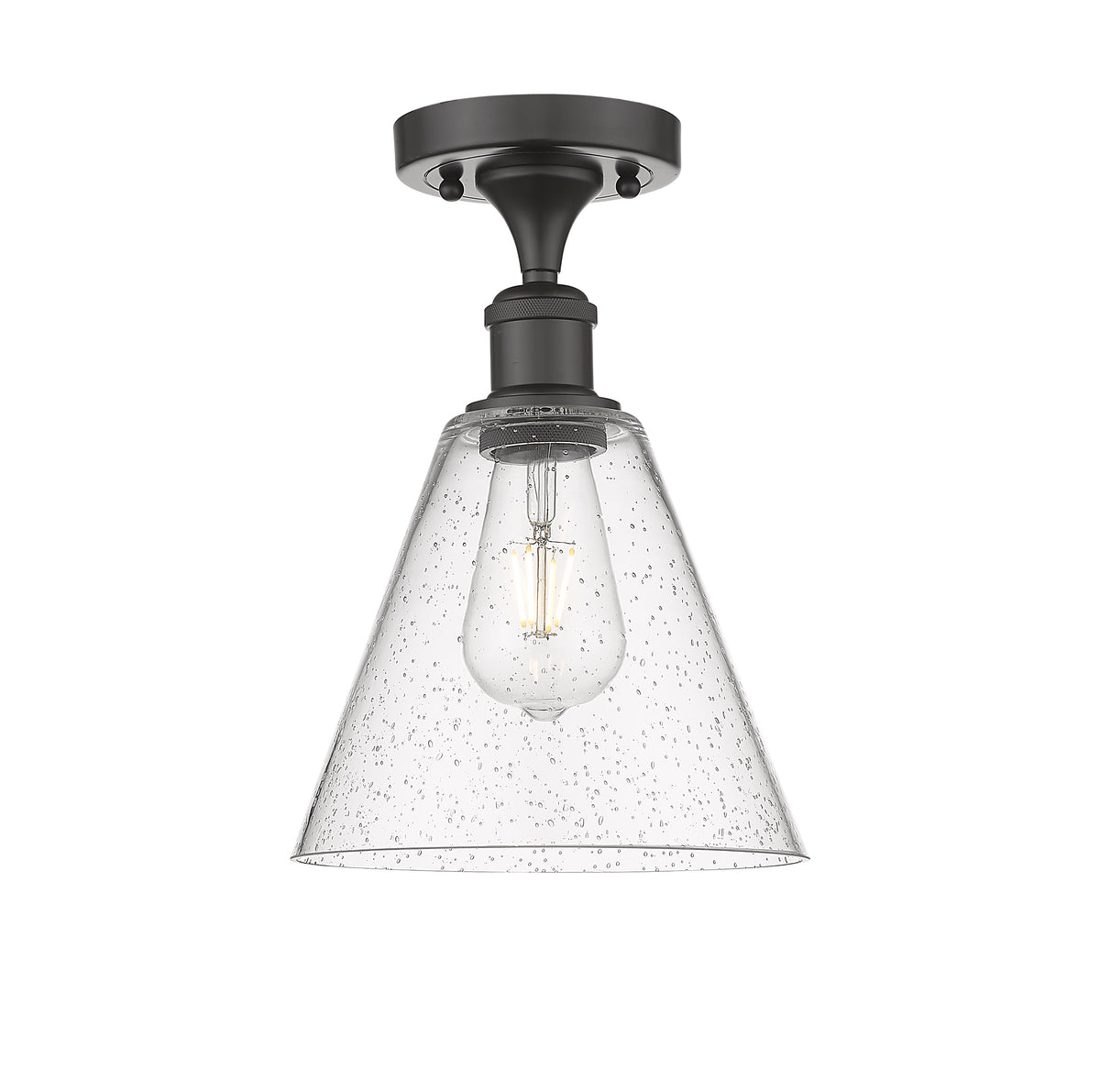 Berkshire Glass 8-Inch 1-Light Semi-Flush Mount 12-Inch High