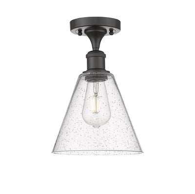 Berkshire Glass 8-Inch 1-Light Semi-Flush Mount 12-Inch High