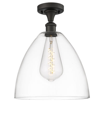 Bristol 12-Inch 1-Light Semi-Flush Mount Dome Shade 15-Inch High
