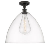 Edison Semi-Flush Mount Brushed Satin Nickel