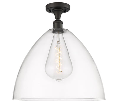 Bristol 16-Inch 1-Light Semi-Flush Mount Dome Shade 17.375-Inch High