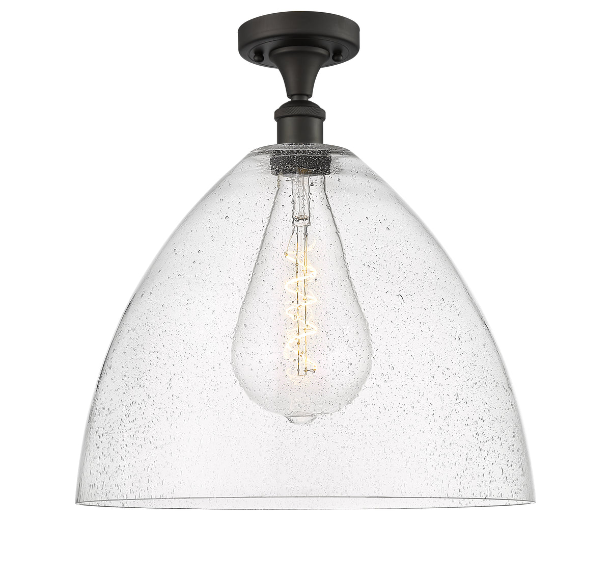 Bristol 16-Inch 1-Light Semi-Flush Mount Dome Shade 17.375-Inch High