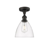 Edison Semi-Flush Mount Brushed Satin Nickel