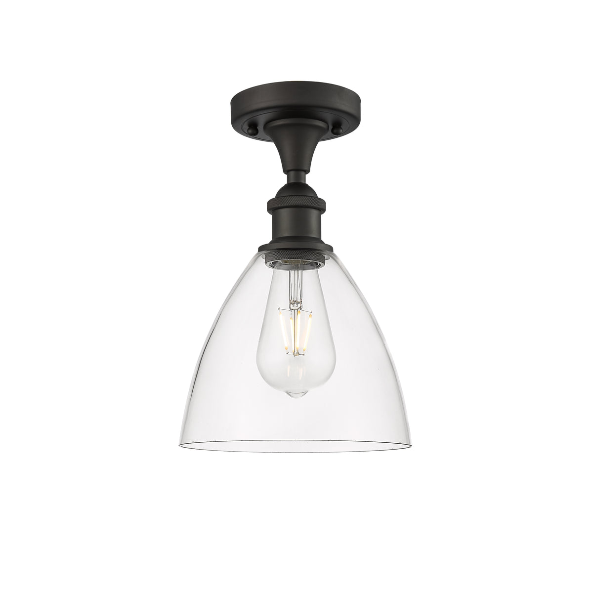 Bristol 8-Inch 1-Light Semi-Flush Mount Dome Shade 11.5-Inch High