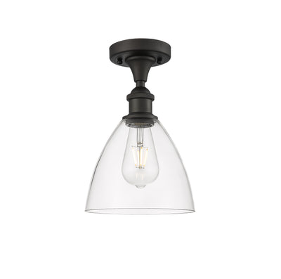 Bristol 8-Inch 1-Light Semi-Flush Mount Dome Shade 11.5-Inch High