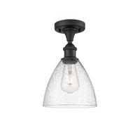Edison Semi-Flush Mount Brushed Satin Nickel