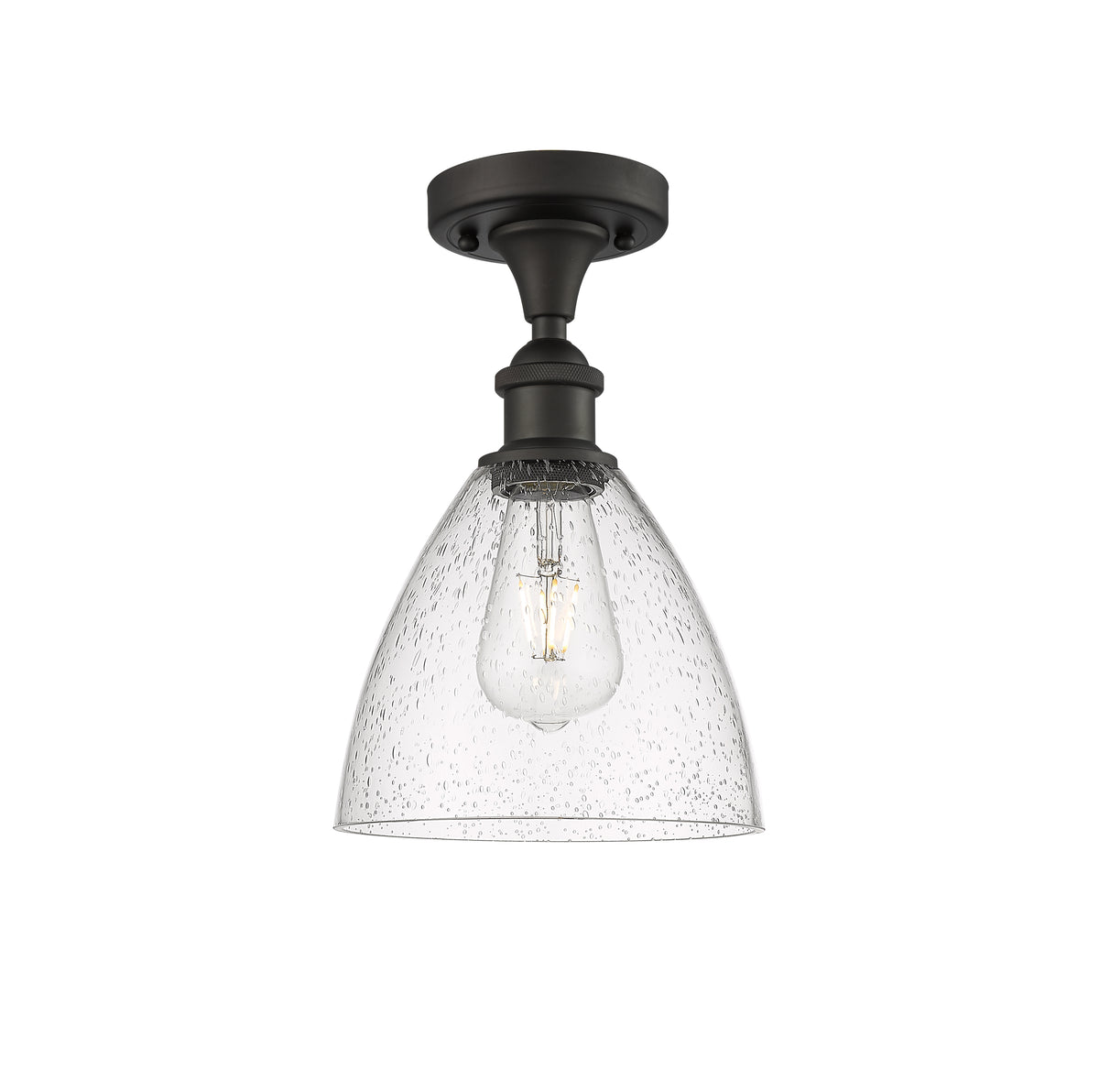 Bristol 8-Inch 1-Light Semi-Flush Mount Dome Shade 11.5-Inch High