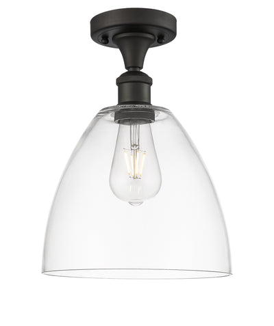 Bristol 9-Inch 1-Light Semi-Flush Mount Dome Shade 13.125-Inch High