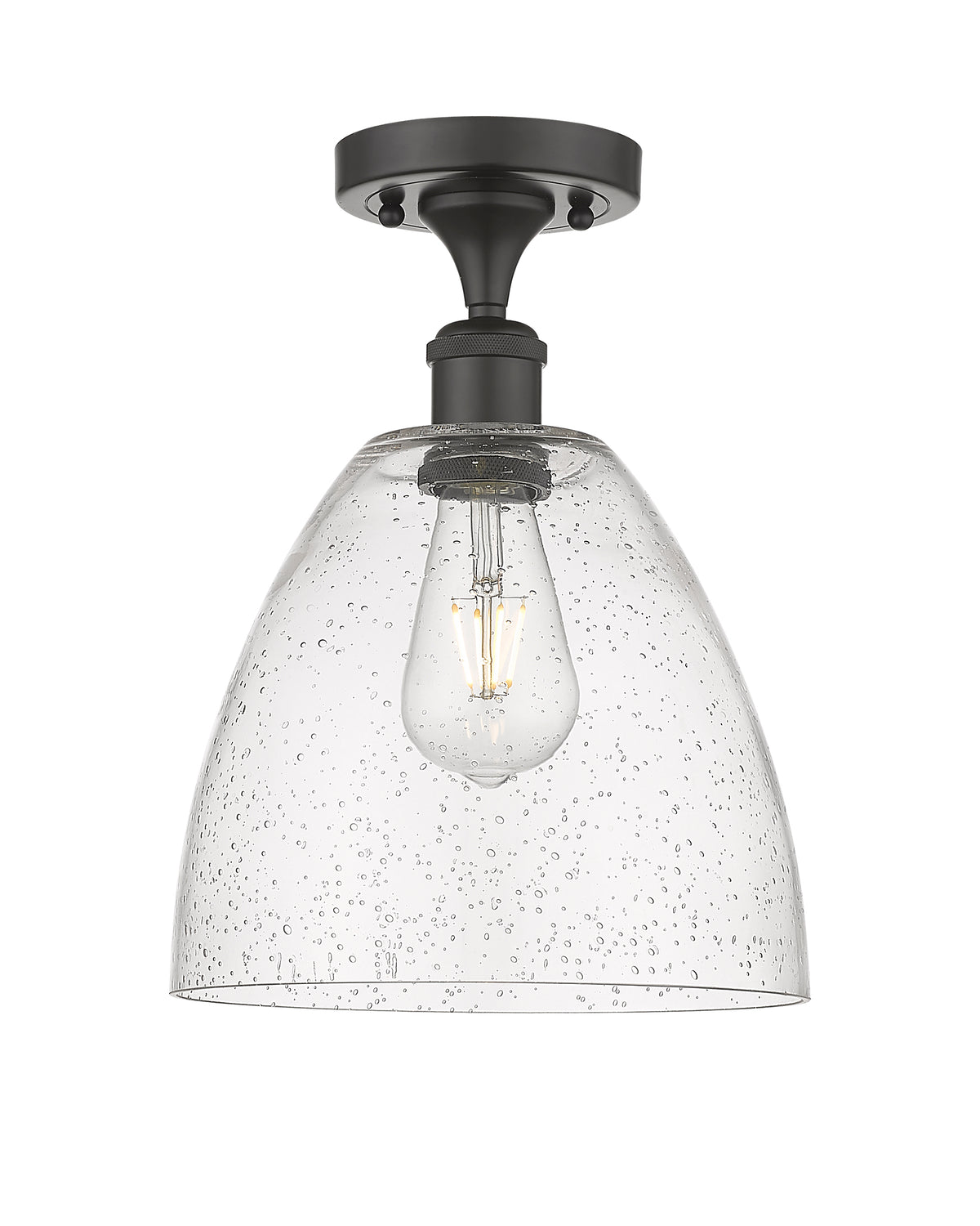 Bristol 9-Inch 1-Light Semi-Flush Mount Dome Shade 13.125-Inch High