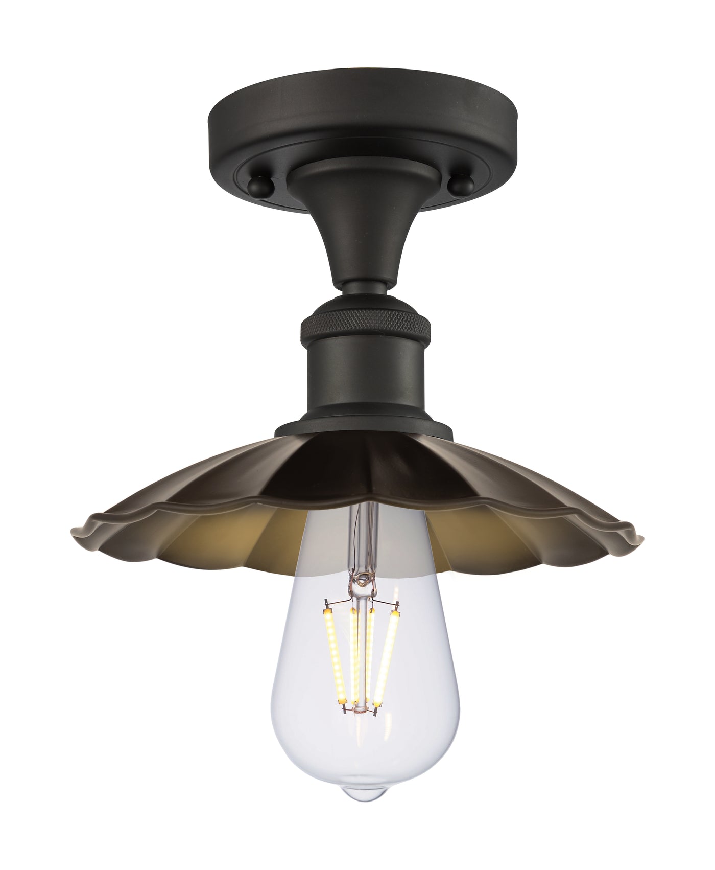 Edison Semi-Flush Mount Brushed Satin Nickel