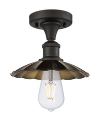 Edison Semi-Flush Mount Brushed Satin Nickel
