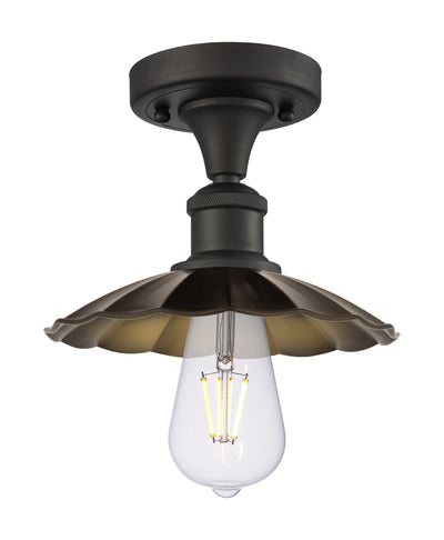 Scallop 8-Inch 1-Light Semi-Flush Mount Cone Shade 6.25-Inch High