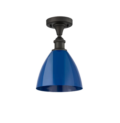 Plymouth 8-Inch 1-Light Semi-Flush Mount Dome Shade