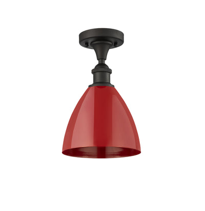 Plymouth 8-Inch 1-Light Semi-Flush Mount Dome Shade