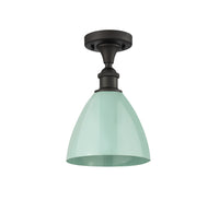Edison Semi-Flush Mount Satin Nickel Finish