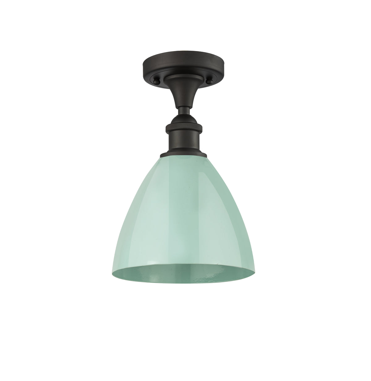 Plymouth 8-Inch 1-Light Semi-Flush Mount Dome Shade