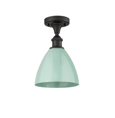 Plymouth 8-Inch 1-Light Semi-Flush Mount Dome Shade