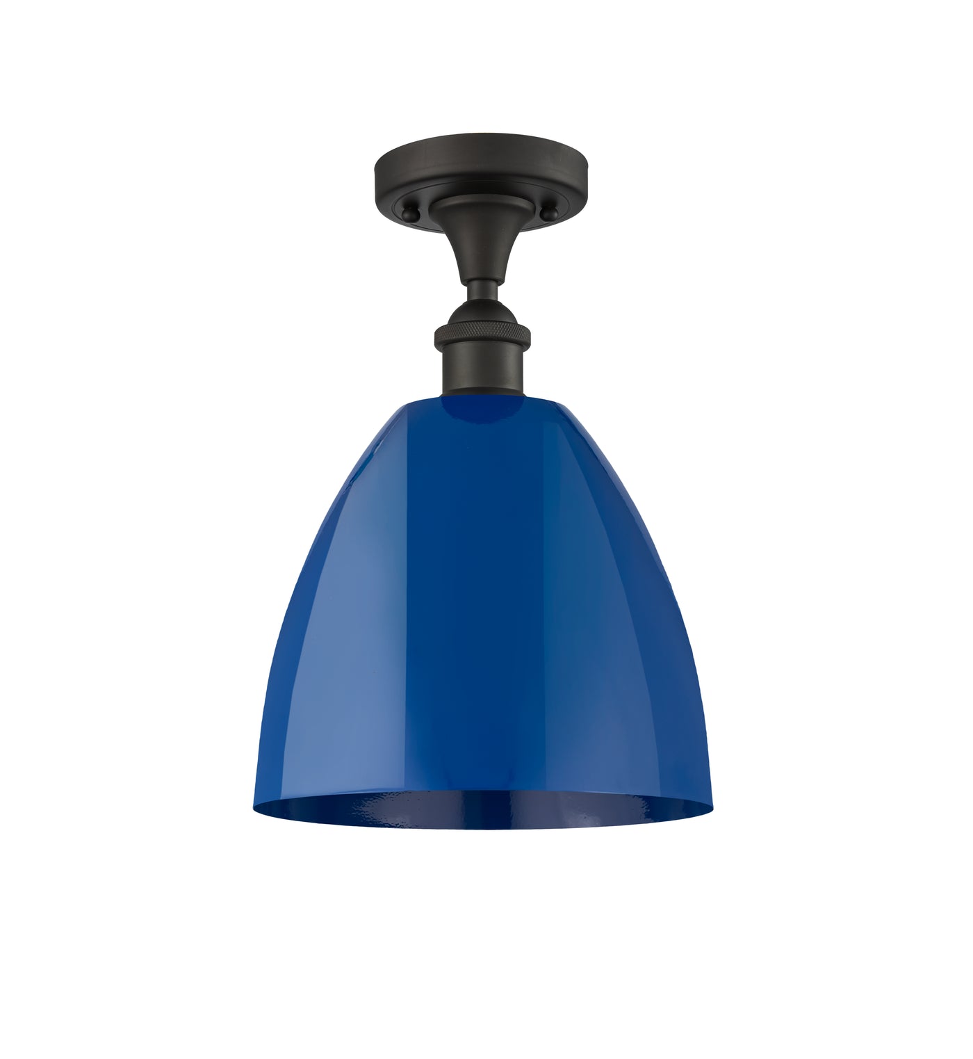 Edison Semi-Flush Mount Satin Nickel Finish