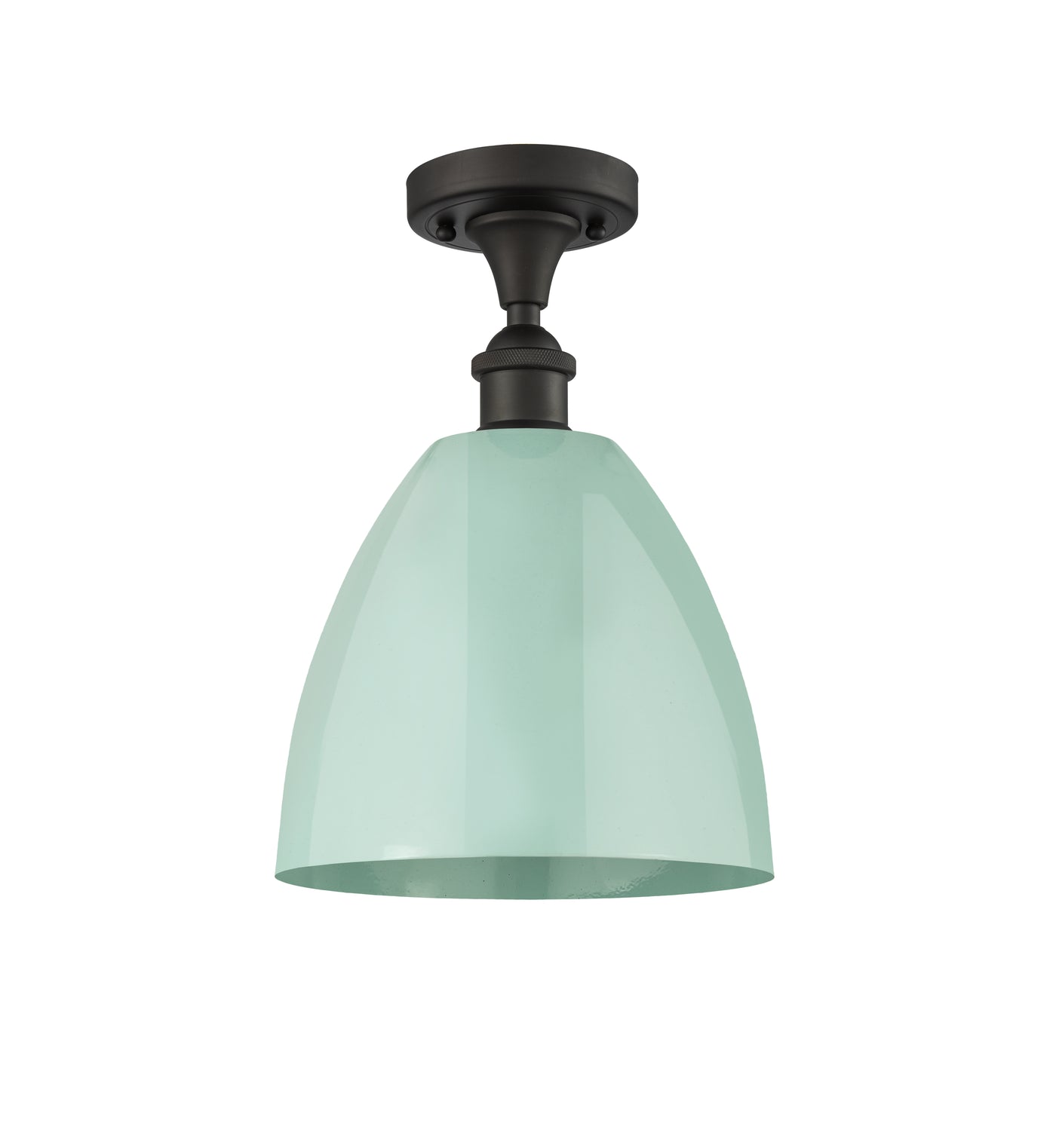 Edison Semi-Flush Mount Satin Nickel Finish