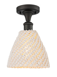 Edison Semi-Flush Mount Brass Satin Nickel