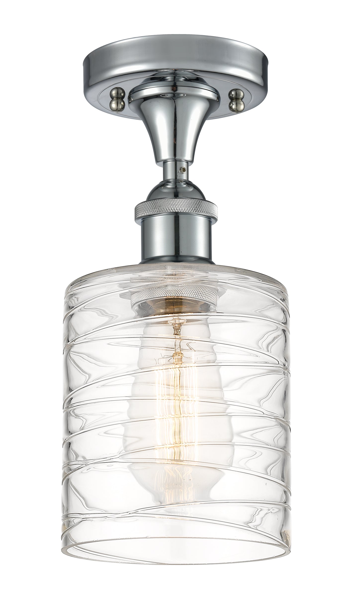 Edison Semi-Flush Mount Satin Nickel