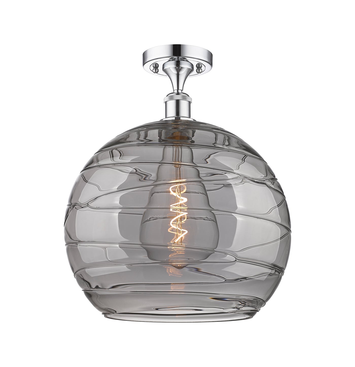 Edison Semi-Flush Mount Brushed Satin Nickel