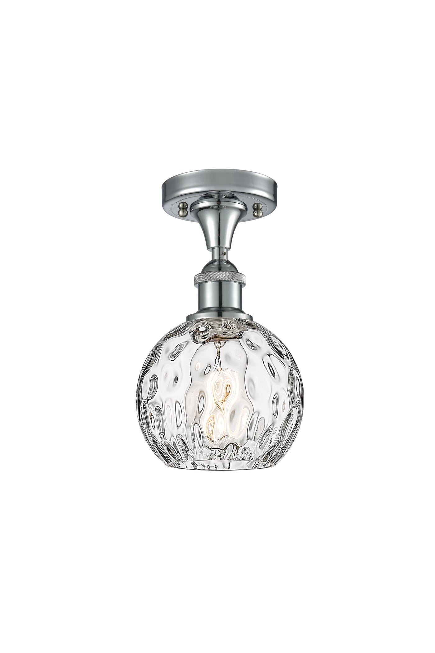 Edison Semi-Flush Mount Water Glass Nickel