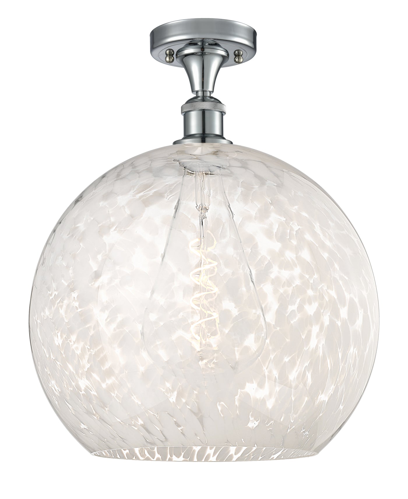 Edison White Mouchette Brushed Satin Nickel