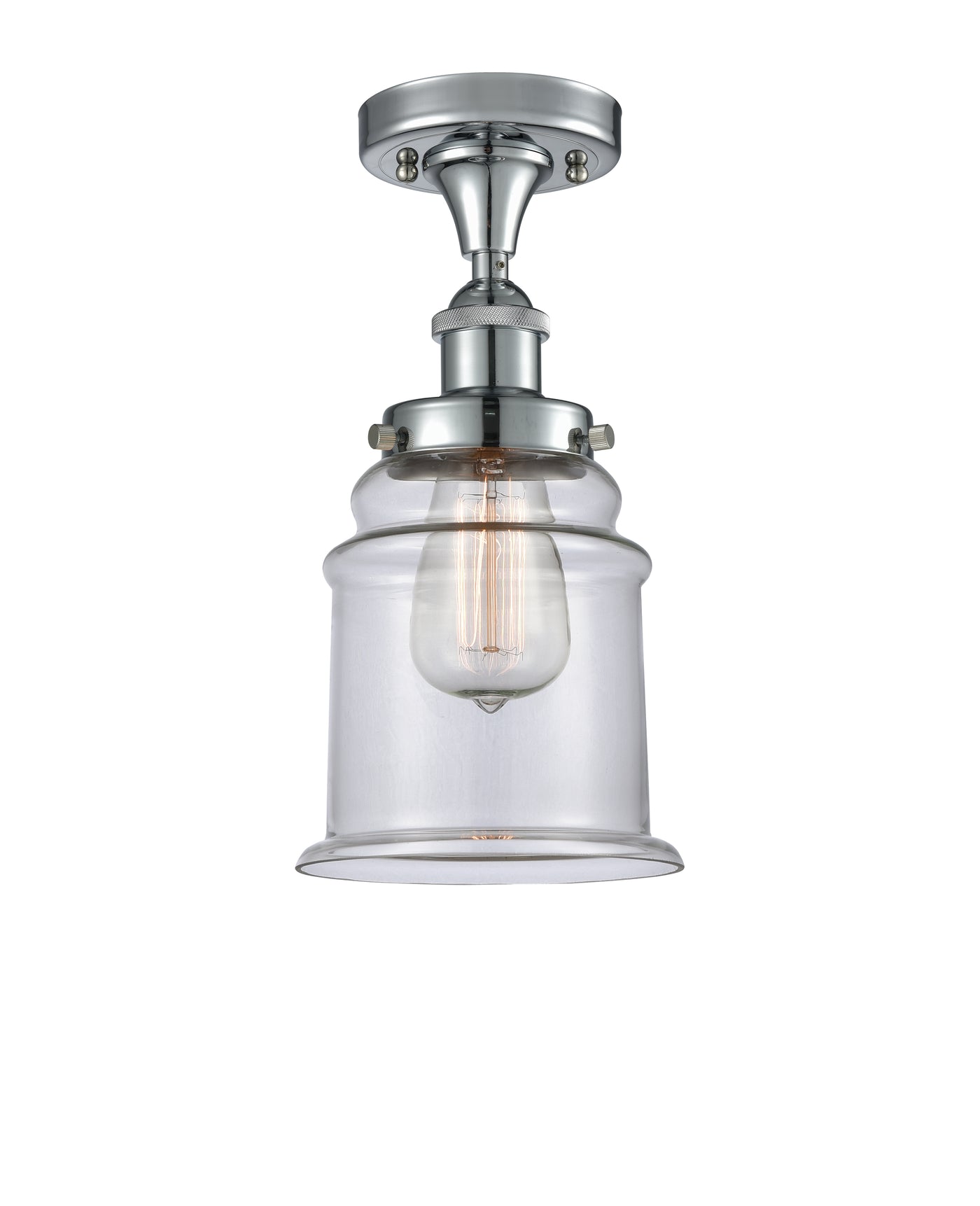 Edison Semi-Flush Mount Brushed Satin Nickel