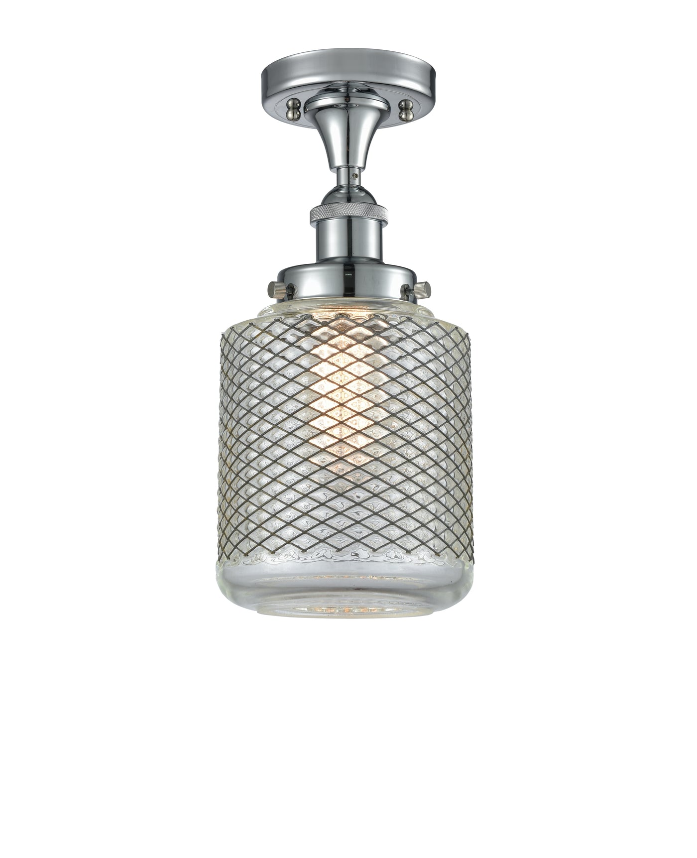 Edison Semi-Flush Mount Brushed Satin Nickel