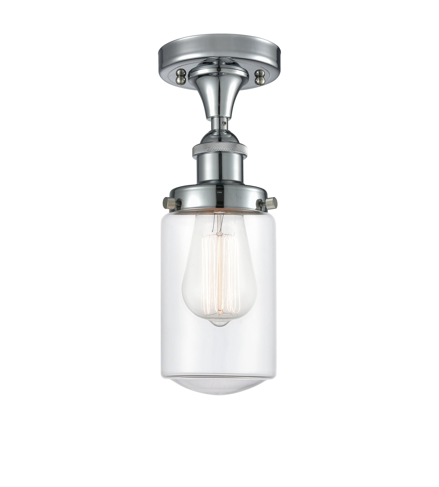 Edison Semi-Flush Mount Brushed Satin Nickel