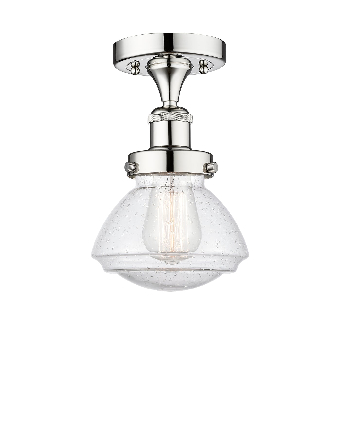 Edison Semi-Flush Mount Brushed Satin Nickel