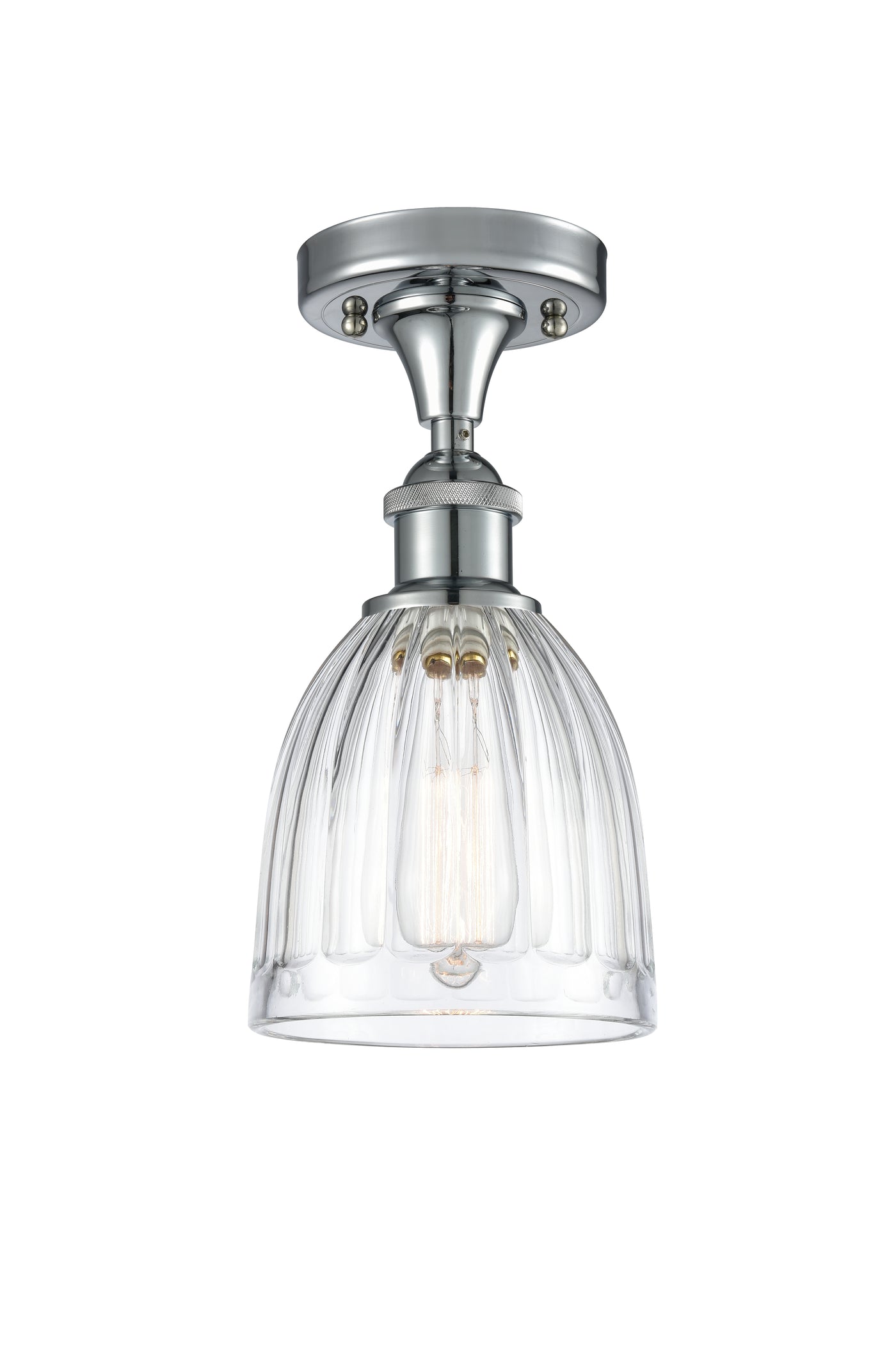 Edison Semi-Flush Mount Brushed Satin Nickel